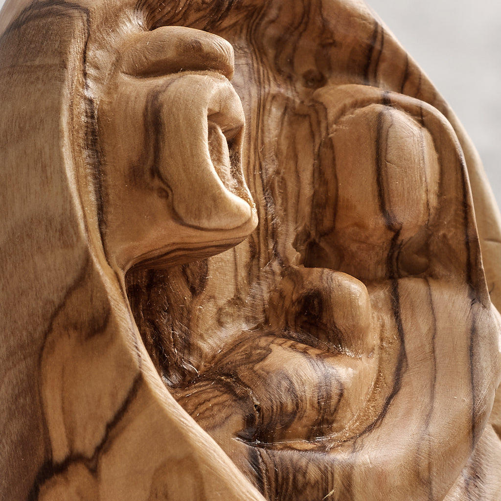 Holy Family in olive wood - hand carving