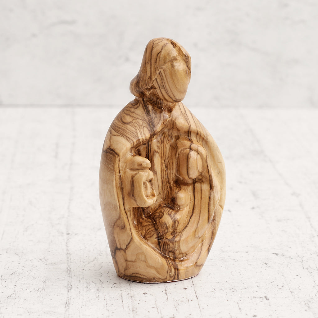 Holy Family in olive wood - hand carving