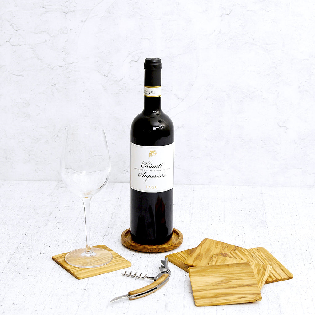Set "Sagrantino" in legno di olivo
