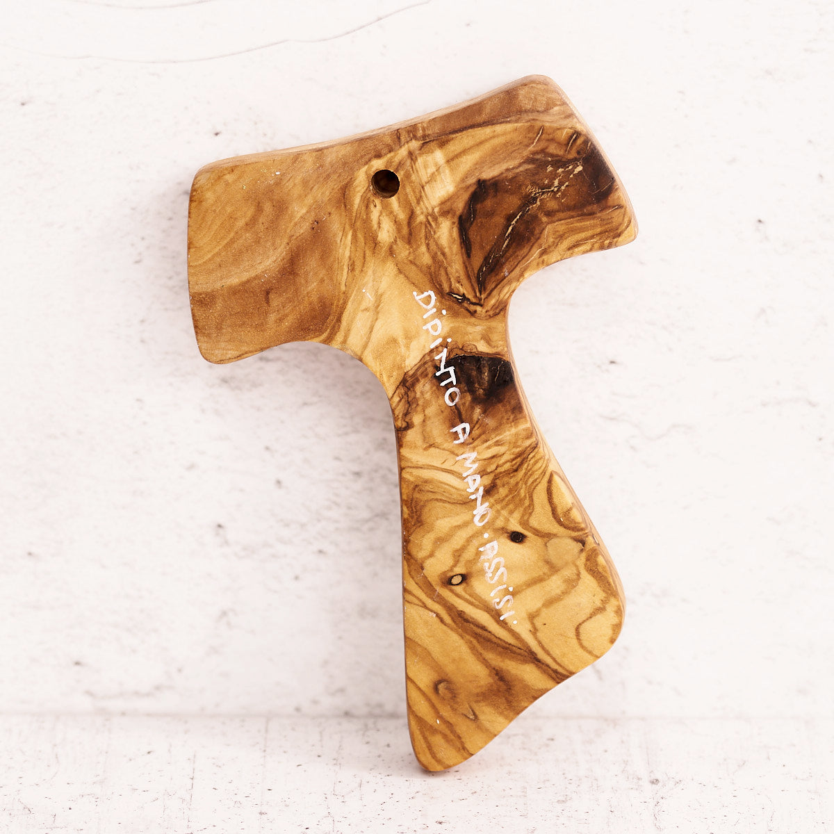 Tau Pax et Bonum dipinto a mano su legno di olivo