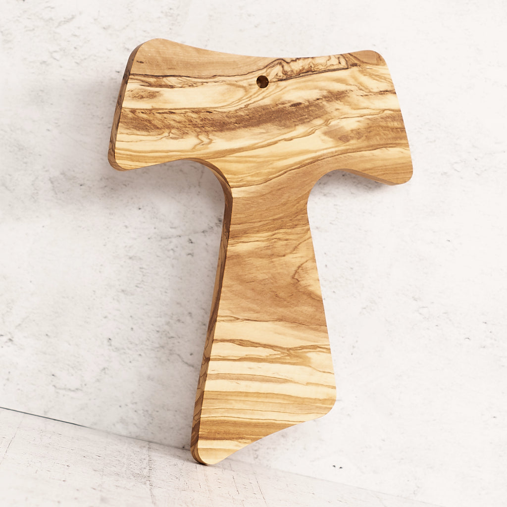 Olive wood Tau cross with corpus