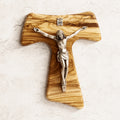 Olive wood Tau cross with corpus