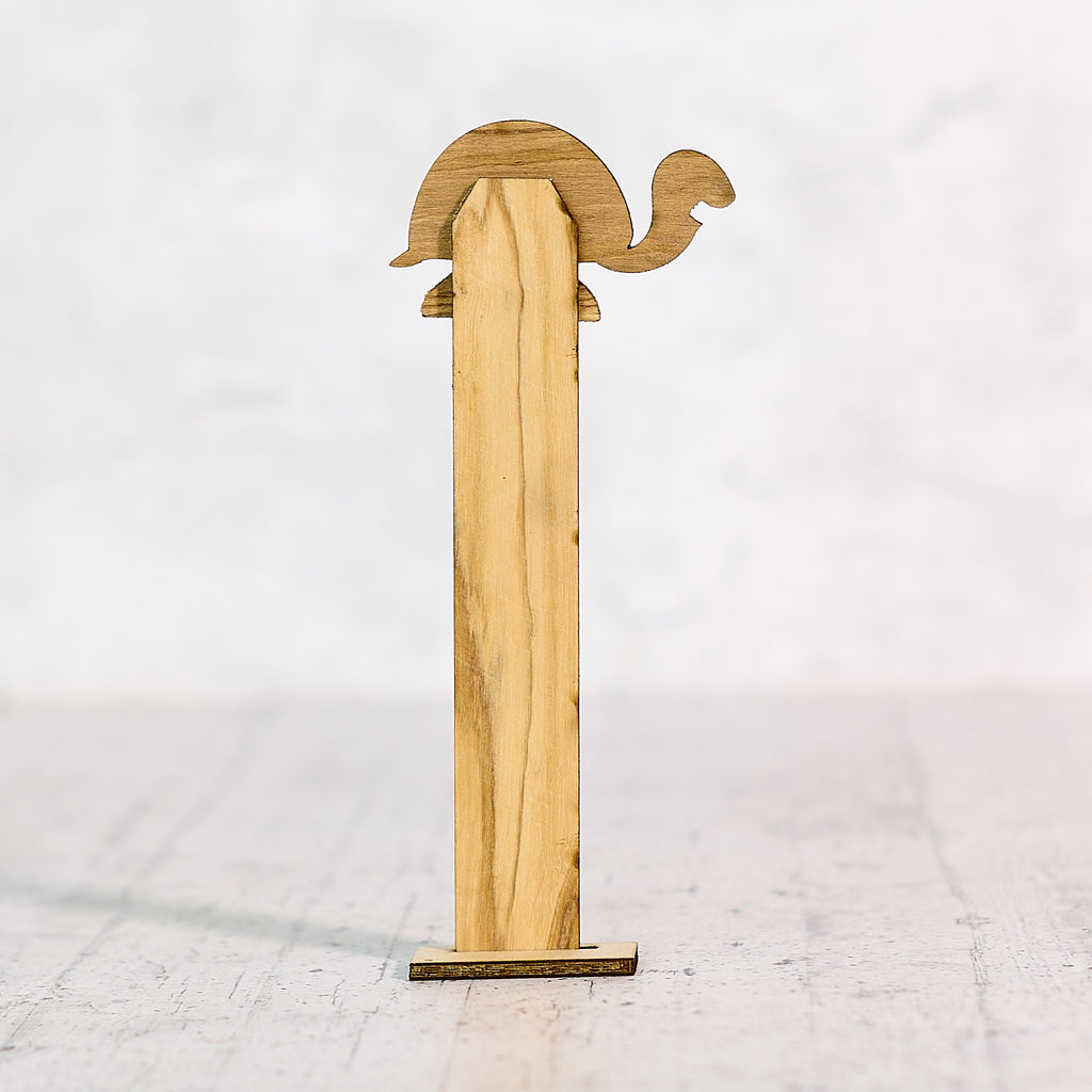 Olive wood bookmark turtle