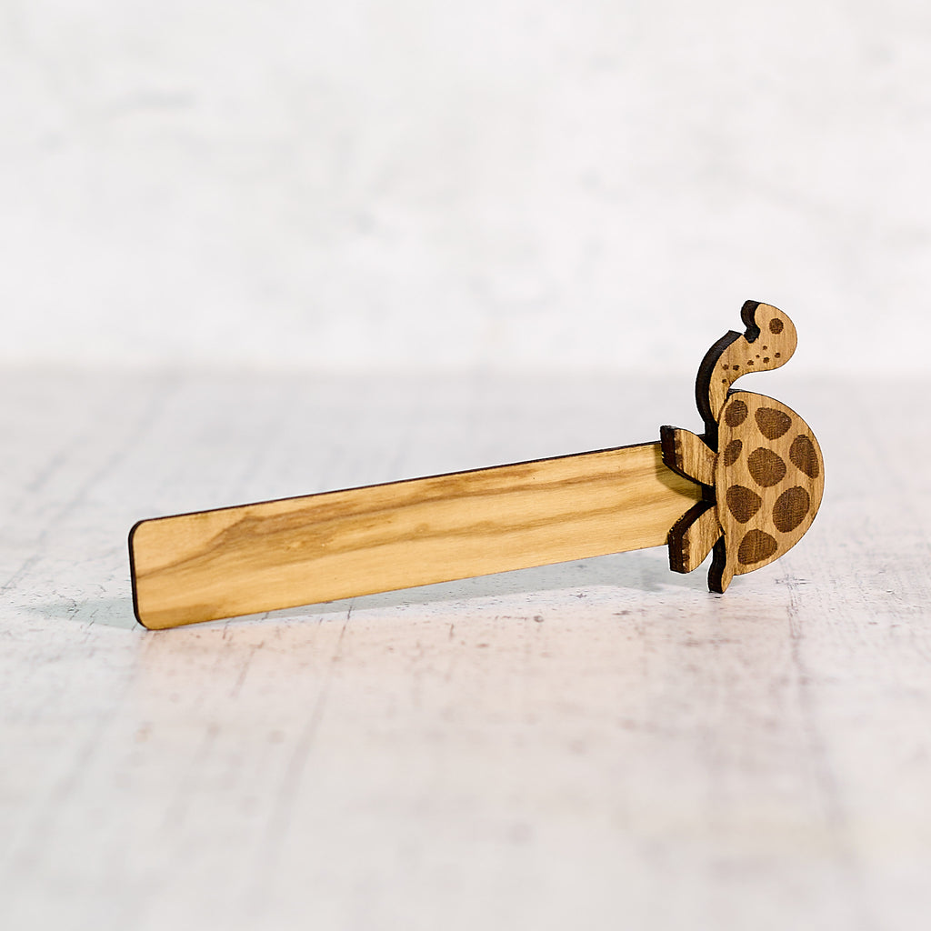 Olive wood bookmark turtle
