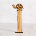 Olive wood bookmark turtle