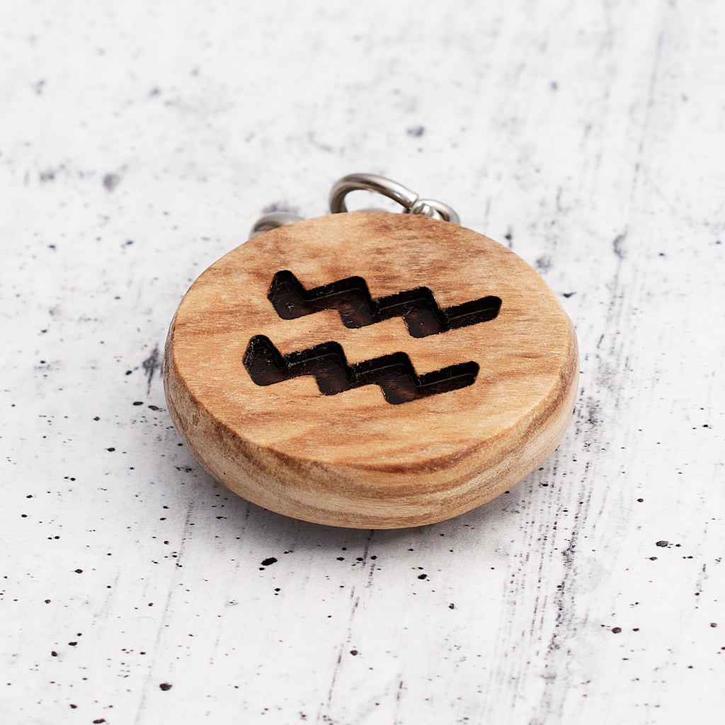 Aquarius Zodiac sign keychain